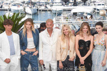 Hayes Costner, Abbey Lee Kershaw, Kevin Costner, Sienna Miller, Georgia MacPhail, Ella Hunt 